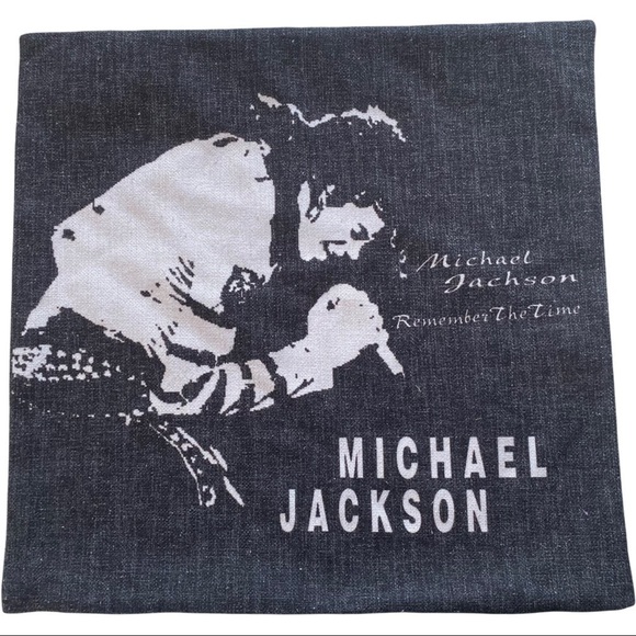 Michael Jackson "Remember the Time" Heather Grey Square 17x17 Pillow Cover Sham - Picture 1 of 8